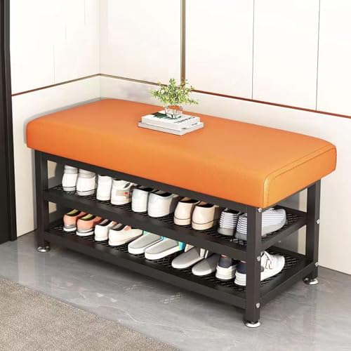 RTYHN Flur Schuhbank Stahlgestell Polsterbank 3 Ebenen Eingangsbereich Schuhregal Bank mit Sitzkissen Garderobenbank für Wohnzimmer RTYHN Flur Schuhbank Stahlgestell Polsterbank 3 Ebenen Eingangsbereich Schuhregal Bank mit Sitzkissen Garderobenbank für Wohnzimmer von RTYHN