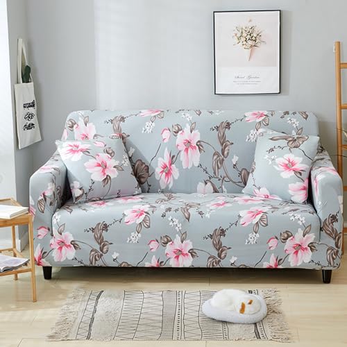 RTYHN Gestricktes Gedrucktes Sofa Überzug für 1/2/3/4 Sitzer Sofa Stretch Couch Überzug Mit Armlehne Sofabezug 1 Stück für Wohnzimmer Couchbezug von RTYHN
