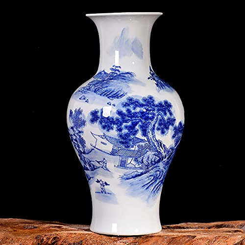 RTYHN Klassischen Blau-WeißEn Porzellan Vase,Keramik Vasen für Heimdekoration,Traditionelle Chinesische Porzellan Vase,China Ming-Stil von RTYHN