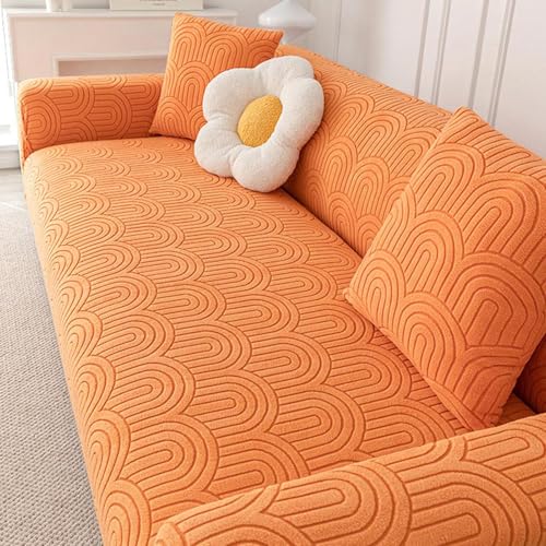 RTYHN Stretch Sofabezug Samt Sofa Überzug 1 Stück Universelle Couchbezug für Ecke L-Form 1 2 3 4 5 Sitzer Möbelschutz mit Elastischen Boden von RTYHN