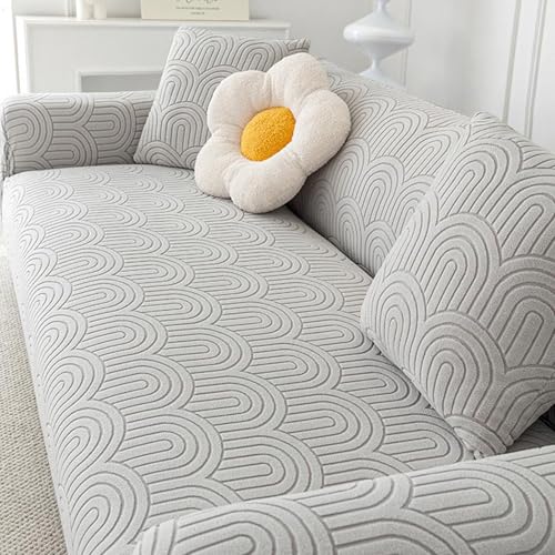 RTYHN Stretch Sofabezug Samt Sofa Überzug 1 Stück Universelle Couchbezug für Ecke L-Form 1 2 3 4 5 Sitzer Möbelschutz mit Elastischen Boden von RTYHN