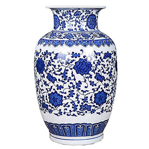 RTYHN Traditionelles Blau und Weiß Porzellanvase,Handbemalte Porzellan-Vase,Blumenvase für Heimdekoration,China Ming-Stil von RTYHN