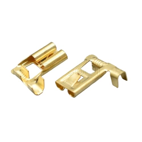 DJD031-2 Messing-Crimpklemme, Flachstecker, H4 9003, 7,8 mm Biegewinkel, Auto-Steckdosenstifte (Farbe: Messing, Größe: Paket 100 Stück) (Messing, Paket 100 Stück) von RTYHNCBG