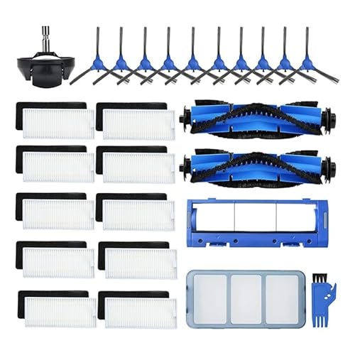 HEPA-Filter, Rollen-Seitenbürste, kompatibel mit Eufy, kompatibel mit Robovac 11S 15C 15T 30 30C 12 35C 11S Plus 25C, Ersatzteile for Roboterstaubsauger (4 Stück) (28 Stück-01) von RTYHNCBG