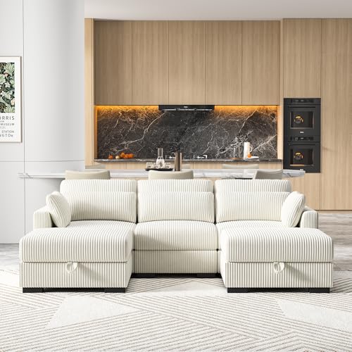 RTYUSWL 3 Sitzer Sofa mit 2 Polsterhocker,Sofas & Couches,Sofa mit Schlaffunktion,Modulares Sofas,Kleines für Jugendzimmer,Couch mit Breite Armlehnen für Wohnzimmer Schlafzimmer von RTYUSWL