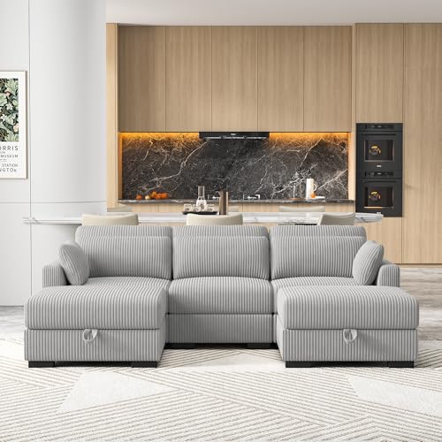 RTYUSWL 3 Sitzer Sofa mit 2 Polsterhocker,Sofas & Couches,Sofa mit Schlaffunktion,Modulares Sofas,Kleines für Jugendzimmer,Couch mit Breite Armlehnen für Wohnzimmer Schlafzimmer von RTYUSWL
