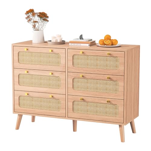 RTYUSWL Rattan Sideboard mit 6 Schubladen,100x34x73cm,Kommodenschrank für Schlafzimmer,Aufbewahrungskommode,Highboard,Sideboard mit Schubladen,kommode Schmal,Modern Schrank für Wohnzimmer Flur RTYUSWL Rattan Sideboard mit 6 Schubladen,100x34x73cm,Kommodenschrank für Schlafzimmer,Aufbewahrungskommode,Highboard,Sideboard mit Schubladen,kommode Schmal,Modern Schrank für Wohnzimmer Flur von RTYUSWL