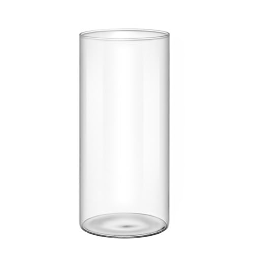 RTYUSWL Zylindervasen aus Borosilikatglas, Klarglas-Blumenvase, Mittelstücke, Schwimmende Kerzenhalter-Vase „Hurricane“ für Party-Events, Heimbüro-Dekoration(8,5 * 20cm) von RTYUSWL
