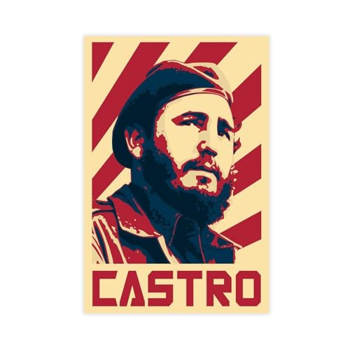 RUADK Kunstdruck auf Leinwand, Motiv: Fidel Castro Propaganda, Vintage, 30 x 45 cm von RUADK