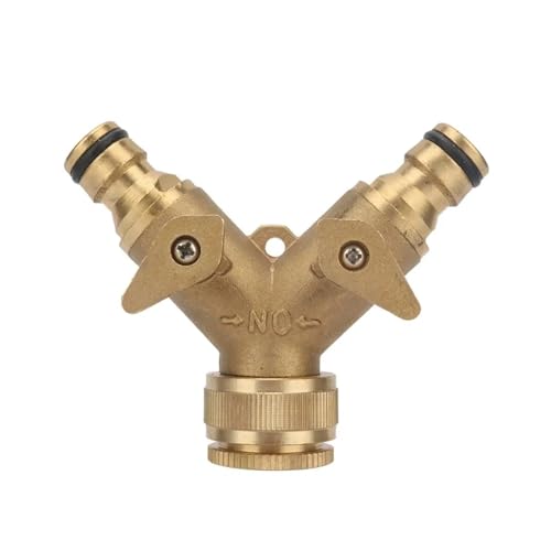 Brass 1/2" to 3/4" Female Thread Y Shape Ball Valve Two Way Water Splitter Garden Tap Quick Connector Irrigation Valve 1Pc RUAJOGYNVM von RUAJOGYNVM