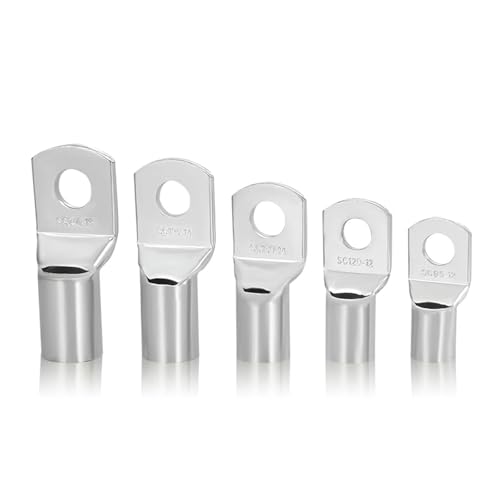 RUAJOGYNVM 1/10PCS SC Crimp Lugs Wire Connector Terminals Cable Lug Ring Terminals Copper Tin-Plated Cable Connector SC1.5-185 mm2 (SC1.5-6,Taglia unica) von RUAJOGYNVM