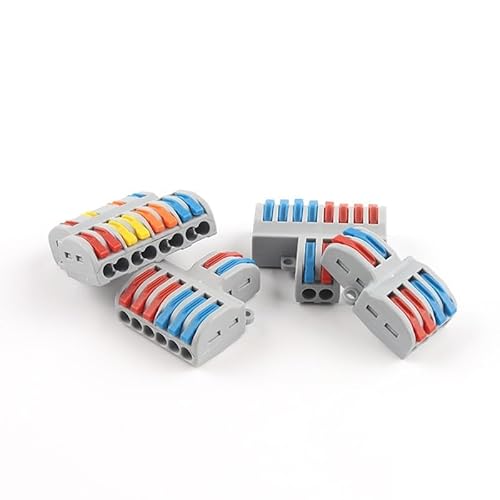 RUAJOGYNVM 5 Stück Fast Wiring Splitter Splitter Terminal SPL Typ Compact Leiter Push-in Drahtverbinder mit Easy Operating Lever (SPL-62T) von RUAJOGYNVM