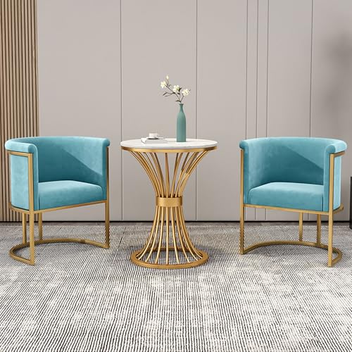 RUANLOV Empfangstischu und Stuhl-Kombination, Runder Esstisch mit 2 EsszimmerstüHle Essgrupp, Lounge, Wohnzimmer, Verhandlungstisch und Stuhl-Set, für Wohnzimmer KüChe BüRo (C) von RUANLOV
