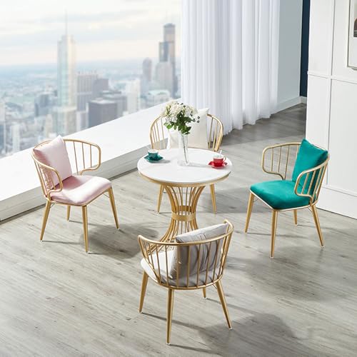 RUANLOV Esstisch Mit 4 EsszimmerstüHle Essgrupp, Esstisch, KüChentisch, Mid-Century Freizeittisch, Runde Freizeit-Couchtisch, Modernes FreizeitmöBel für KüChe, für Wohnzimmer BüRo (70cm/27.5in) von RUANLOV
