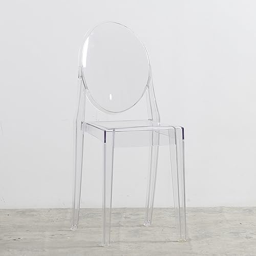 RUANLOV Esszimmerstuhl Stuhl Wohnzimmerstuhl,Transparenter Einfacher Acryl Esszimmerstuhl,Lounge Creative Plastic Crystal Rückenlehnenstühle,für Familie Restaurant Und Außen (A) von RUANLOV