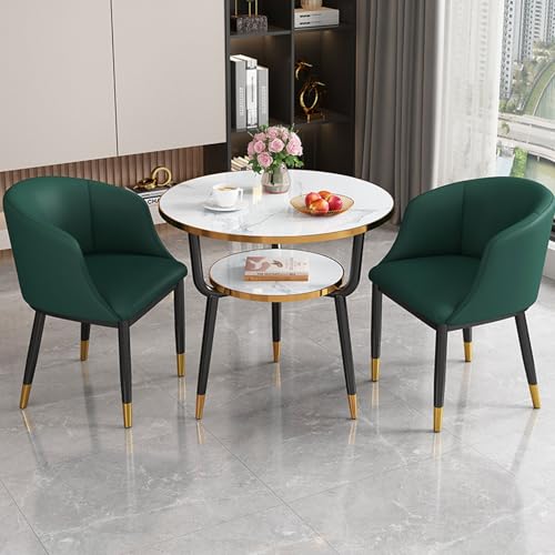RUANLOV Modernes Runder Esstisch für 2 Personen, Esstisch, KüChentisch, Empfangstisch-Und Stuhl-Kombination, Meetings, Freizeit-Couchtisch, für Wohnzimmer KüChe BüRo (P 60cm/23.6in) von RUANLOV
