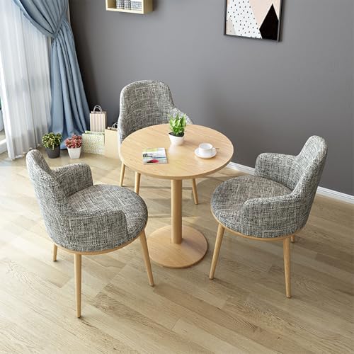 RUANLOV Modernes Runder Esstisch für 3 Personen, Esstische for Kleine RäUme, KüChentisch, Esstisch mit 3 StüHlen, für Esszimmer KüChe Wohnzimmer BüRo KüChe (B 80cm/31.5in) von RUANLOV
