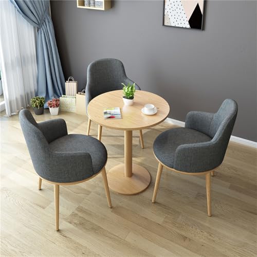 RUANLOV Modernes Runder Esstisch für 3 Personen, Esstische for Kleine RäUme, KüChentisch, Esstisch mit 3 StüHlen, für Esszimmer KüChe Wohnzimmer BüRo KüChe (C 80cm/31.5in) von RUANLOV