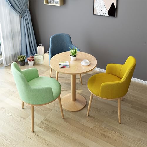 RUANLOV Modernes Runder Esstisch für 3 Personen, Esstische for Kleine RäUme, KüChentisch, Esstisch mit 3 StüHlen, für Esszimmer KüChe Wohnzimmer BüRo KüChe (E 80cm/31.5in) von RUANLOV