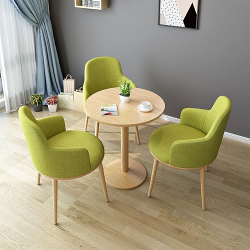 RUANLOV Modernes Runder Esstisch für 3 Personen, Esstische for Kleine RäUme, KüChentisch, Esstisch mit 3 StüHlen, für Esszimmer KüChe Wohnzimmer BüRo KüChe (F 80cm/31.5in) von RUANLOV