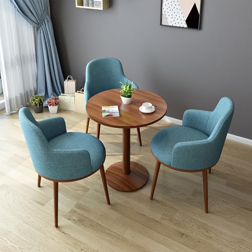 RUANLOV Modernes Runder Esstisch für 3 Personen, Esstische for Kleine RäUme, KüChentisch, Esstisch mit 3 StüHlen, für Esszimmer KüChe Wohnzimmer BüRo KüChe (G 80cm/31.5in) von RUANLOV