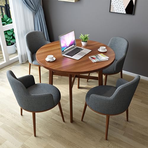 RUANLOV Runder Esstisch für 4 Personen, Esstisch, KüChentisch, Kleiner Tisch, Esstisch mit 4 StüHlen, Moderner KüChentisch, für Wohnzimmer KüChe BüRo (A 80cm/31.5in) von RUANLOV