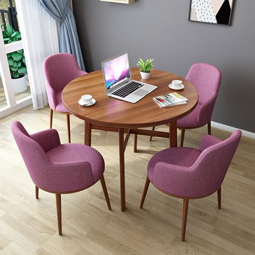 RUANLOV Runder Esstisch für 4 Personen, Esstisch, KüChentisch, Kleiner Tisch, Esstisch mit 4 StüHlen, Moderner KüChentisch, für Wohnzimmer KüChe BüRo (B 80cm/31.5in) von RUANLOV