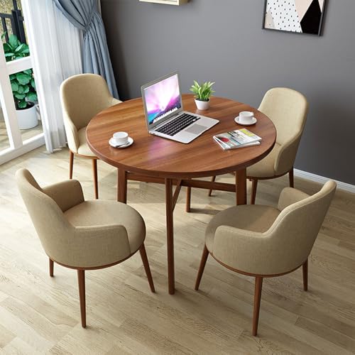 RUANLOV Runder Esstisch für 4 Personen, Esstisch, KüChentisch, Kleiner Tisch, Esstisch mit 4 StüHlen, Moderner KüChentisch, für Wohnzimmer KüChe BüRo (C 80cm/31.5in) von RUANLOV