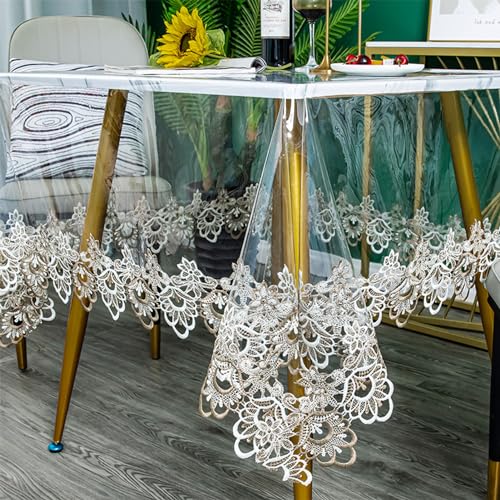 RUANLOV Tischfolie Transparent, Tischschutz Schutzfolie Glassklar HitzebestäNdig, Tischschutz PVC Durchsichtige Tischdecke, Glasklar Folie, GrößE WäHlbar (D 150x200cm) von RUANLOV