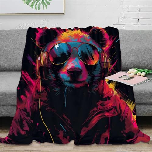 Braunbär Fleecedecke Wohndecke Couchdecke 3D Druck Sofadecke Bett Decken Kuscheldecke Tagesdecke Flauschig Warm Weichen Flauschig for Erwachsene Kinder 70x80inch(180x200cm) von RUASVENNS
