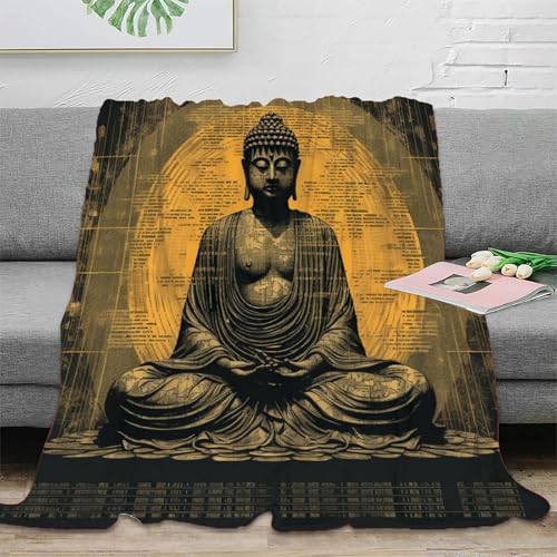 Buddha Couchdecke Fleecedecke Sofadecke 3D Druck Decke Tagesdecke Kuscheldecke Weichen Flauschig Bett Decken Flauschig Warm Für Mädchen Jungen 40x50inch(100x130cm) von RUASVENNS