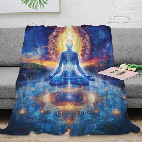 Buddha Couchdecke Wohndecke Fleecedecke Sofadecke 3D Druck Weichen Flauschig Kuscheldecke Flauschig Warm Bett Decken Tagesdecke Für Mädchen Jungen 60x80inch(150x200cm) von RUASVENNS