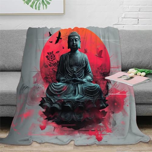 Buddha Wohndecken Sofadecke Couchdecke Fleecedecke 3D Druck Kuscheldecke Tagesdecke Weichen Flauschig Bett Decken Flauschig Warm Für Mädchen Jungen 80x90inch(200x230cm) von RUASVENNS