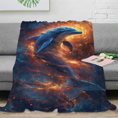 Delphin Sofadecke Couchdecke 3D Druck Wohndecke Fleecedecke Flauschig Warm Kuscheldecke Tagesdecke Weichen Flauschig Bett Decken Für Mädchen Jungen 40x50inch(100x130cm) von RUASVENNS
