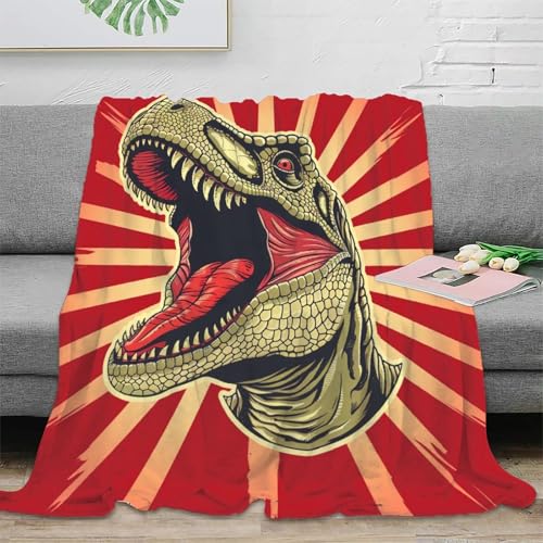 Dinosaurier Sofadecke Couchdecke 3D Druck Wohndecke Fleecedecke Flauschig Warm Bett Decken Weichen Flauschig Kuscheldecke Tagesdecke for Erwachsene Kinder 60x80inch(150x200cm) von RUASVENNS
