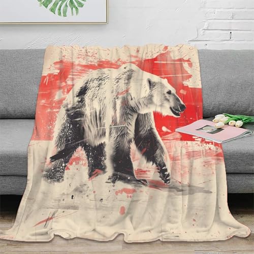 Eisbär Couchdecke Sofadecke 3D Druck Wohndecken Fleecedecke Flauschig Warm Kuscheldecke Tagesdecke Weichen Flauschig Bett Decken Für Mädchen Jungen 80x90inch(200x230cm) von RUASVENNS