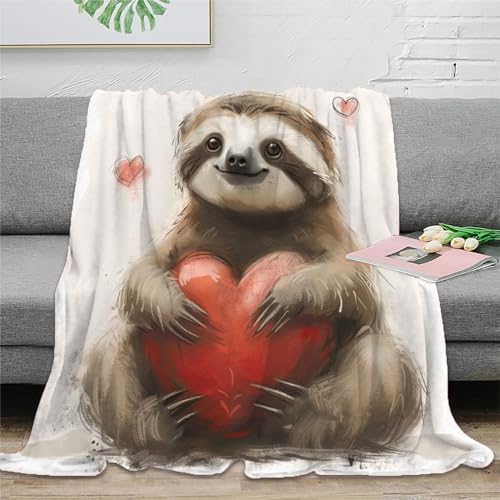 Faultier Couchdecke Fleecedecke Wohndecken 3D Druck Sofadecke Flauschig Warm Tagesdecke Weichen Flauschig Kuscheldecke Bett Decken Für Mädchen Jungen 80x90inch(200x230cm) von RUASVENNS