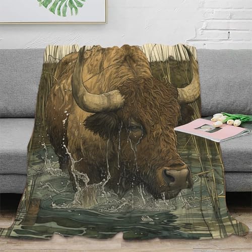 Kuh Sofadecke Couchdecke 3D Druck Wohndecke Fleecedecke Flauschig Warm Kuscheldecke Tagesdecke Weichen Flauschig Bett Decken Für Mädchen Jungen 40x50inch(100x130cm) von RUASVENNS