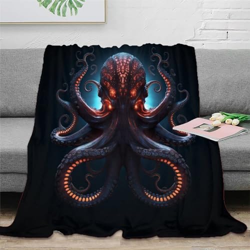 Oktopus Fleecedecke 3D Druck Sofadecke Wohndecke Couchdecke Bett Decken Weichen Flauschig Flauschig Warm Kuscheldecke Tagesdecke Für Mädchen Jungen 50x60inch(127x152cm) von RUASVENNS