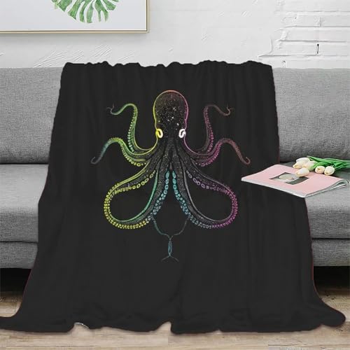 Oktopus Fleecedecke 3D Druck Sofadecke Wohndecke Couchdecke Bett Decken Weichen Flauschig Flauschig Warm Kuscheldecke Tagesdecke Für Mädchen Jungen 70x80inch(180x200cm) von RUASVENNS