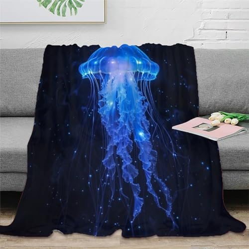 Qualle Couchdecke Fleecedecke Sofadecke 3D Druck Decke Tagesdecke Kuscheldecke Weichen Flauschig Bett Decken Flauschig Warm Für Mädchen Jungen 50x60inch(127x152cm) von RUASVENNS