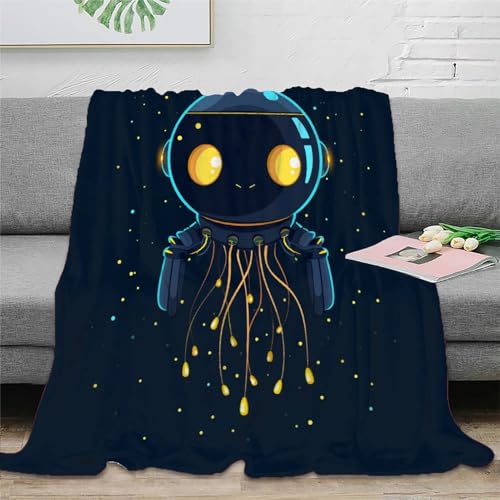 Qualle Fleecedecke Sofadecke Couchdecke Wohndecken 3D Druck Bett Decken Flauschig Warm Tagesdecke Weichen Flauschig Kuscheldecke Für Mädchen Jungen 70x80inch(180x200cm) von RUASVENNS