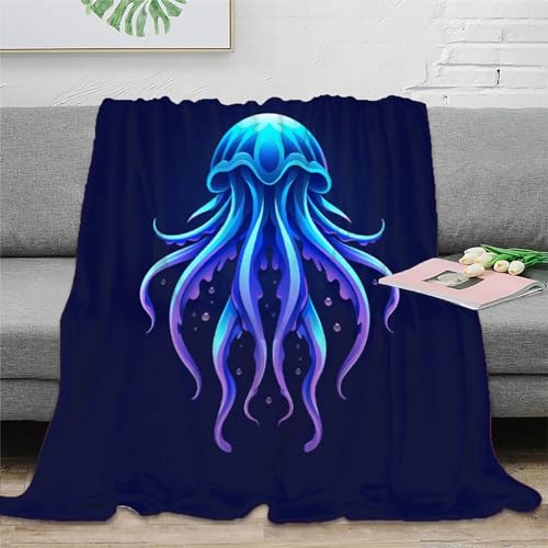 Qualle Sofadecke 3D Druck Decke Couchdecke Fleecedecke Kuscheldecke Flauschig Warm Weichen Flauschig Bett Decken Tagesdecke for Erwachsene Kinder 80x90inch(200x230cm) von RUASVENNS