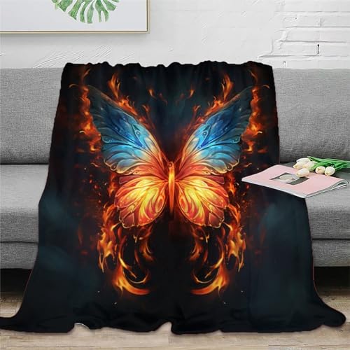 Schmetterling Fleecedecke Wohndecke Couchdecke 3D Druck Sofadecke Bett Decken Kuscheldecke Tagesdecke Flauschig Warm Weichen Flauschig for Erwachsene Kinder 70x80inch(180x200cm) von RUASVENNS