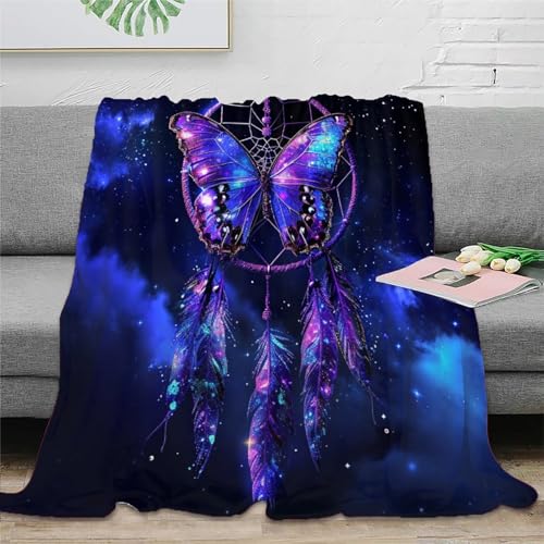 Schmetterling Fleecedecke Wohndecke Sofadecke 3D Druck Couchdecke Weichen Flauschig Flauschig Warm Tagesdecke Bett Decken Kuscheldecke for Erwachsene Kinder 40x50inch(100x130cm) von RUASVENNS