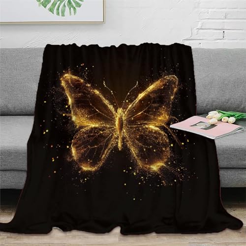Schmetterling Fleecedecke Wohndecken Couchdecke 3D Druck Sofadecke Kuscheldecke Weichen Flauschig Bett Decken Flauschig Warm Tagesdecke Für Mädchen Jungen 40x50inch(100x130cm) von RUASVENNS