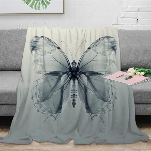 Schmetterling Sofadecke Couchdecke Fleecedecke Decke 3D Druck Bett Decken Flauschig Warm Kuscheldecke Weichen Flauschig Tagesdecke Für Mädchen Jungen 40x50inch(100x130cm) von RUASVENNS