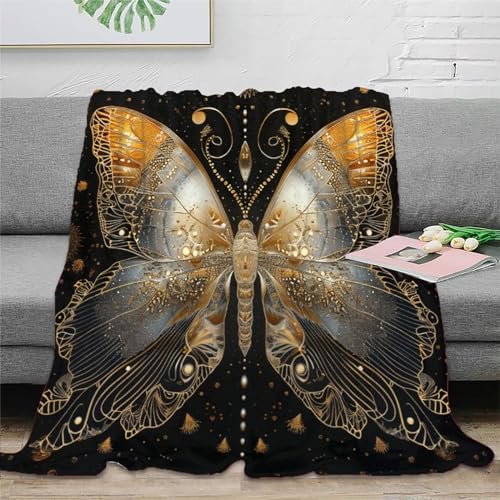 Schmetterling Sofadecke Decke Couchdecke Fleecedecke 3D Druck Weichen Flauschig Kuscheldecke Flauschig Warm Tagesdecke Bett Decken for Erwachsene Kinder 40x50inch(100x130cm) von RUASVENNS
