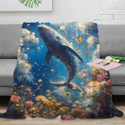 Wal Couchdecke Fleecedecke 3D Druck Wohndecken Sofadecke Flauschig Warm Bett Decken Kuscheldecke Weichen Flauschig Tagesdecke Für Mädchen Jungen 40x50inch(100x130cm) von RUASVENNS