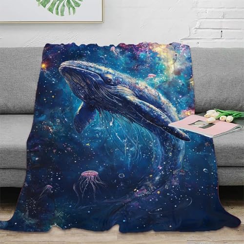 Wal Decke 3D Druck Couchdecke Sofadecke Fleecedecke Tagesdecke Bett Decken Flauschig Warm Kuscheldecke Weichen Flauschig for Erwachsene Kinder 70x80inch(180x200cm) von RUASVENNS